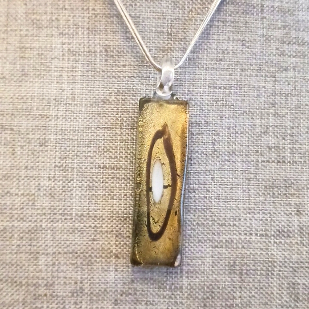 Murano Style Glass Pendant Art Necklace - Pre-loved (16"-19")